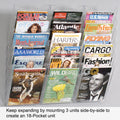 Ultimate Office Literature Display, Magazine Rack 12-Pocket Crystal Clear Cascading Modular Design Takes Up Less Wall Space and Can Be Expanded Top to Bottom and Side by Side Any Time!