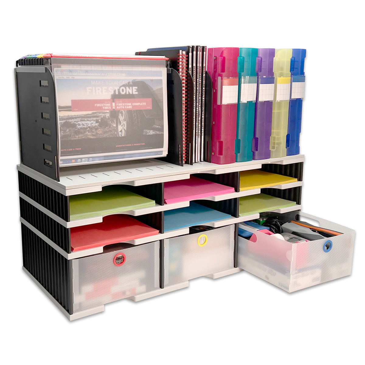 Drawer Office Accessories Storage Box Colorful Desktop Stackable