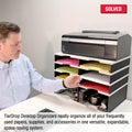 Ultimate Office TierDrop Desktop Organizer 6 Letter Tray Compartment Sorter for Forms, Mail, and Classroom, Plus a Riser Storage Base for Easy Access to Lower Slots, Desk Accessories & Supplies