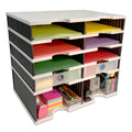 Desktop Organizer 8 Letter Tray Sorter Plus Riser Storage Base & 2 Supply Drawers - TierDrop™ Plus Stores All of Your Documents, Files, Forms & Frequently Used Supplies in One Compact Modular System