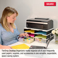 Desktop Organizer 6 Letter Tray Sorter with 2 Supply Drawers - TierDrop™ Organizers Keep All of Your Documents, Files and Frequently Used Supplies at Your Fingertips in One Compact, Modular System