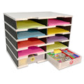 Desktop Organizer 10 Letter Tray Sorter with 2 Supply Drawers - TierDrop™ Organizers Keep All of Your Documents, Files and Frequently Used Supplies at Your Fingertips in One Compact, Modular System