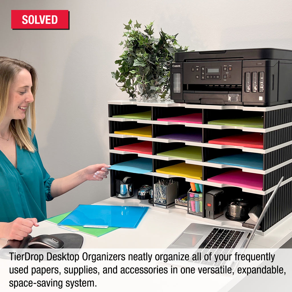 TierDrop Desktop Organizer 12 Letter Tray Compartment Sorter | Ultimate ...