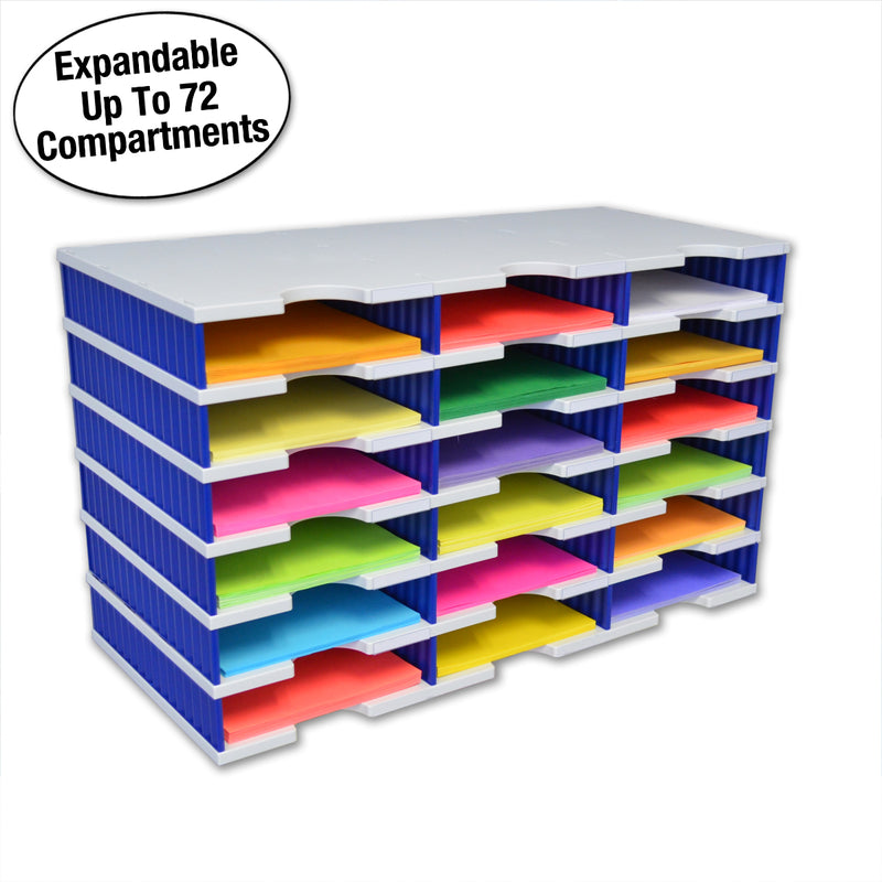 Ultimate Office TierDrop™ Desktop Organizer Document, Forms, Mail, and Classroom Sorter. 18 Letter Size Compartments with Optional Add-On Tiers for Easy Expansion - Lifetime Guarantee!