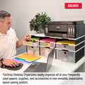Desktop Organizer 6 Letter Tray Sorter Plus Riser Base, 3 Supply & 3 Storage Drawers - Ultimate Office TierDrop™ Plus Stores All of Your Documents and Supplies in One Compact Modular System
