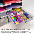 Ultimate Office TierDrop™ Supply Drawers Measure 9"w x 12"d x 2 1/4"h for Desk Accessories and Supplies, Includes Color-Coded Finger Rings for Fast and Easy Access to Contents