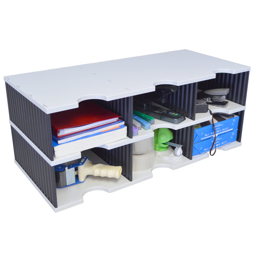 Desktop Organizer 12 Letter Tray Sorter, Riser Base and Vertical File  Topper – Ultimate Office