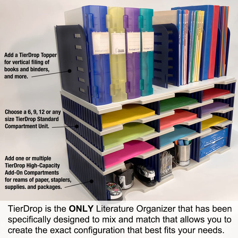 Ultimate Office TierDrop™ Desktop Organizer/Forms Sorter, 9-Compartment High-Capacity with Optional Add-On Tiers for Easy Expansion - Lifetime Guarantee!