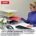 Ultimate Office TierDrop™ Desktop Organizer Document, Forms, Mail, and Classroom Sorter. 6 Extra Large, (1w x 6h), Crystal Clear Compartments with Optional Add-On Tiers for Easy Expansion - Lifetime Guarantee!