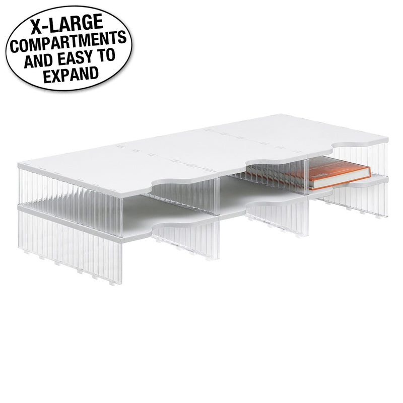 Ultimate Office 6-Compartment Crystal Clear Mail Sorter Add-On (for Any 3-Wide Crystal Clear Mail Sorter Unit)