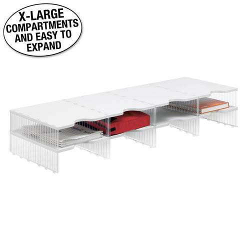 Ultimate Office 8-Compartment Crystal Clear Mail Sorter Add-On (for Any 4-Wide Crystal Clear Mail Sorter Unit)