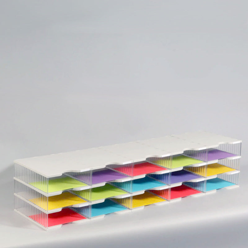 Ultimate Office TierDrop Crystal Clear Literature Organizer, Forms, Mail, Classroom Sorter. 15 Compartment (5w x 3h) With Optional Add-On Tiers for Easy Expansion
