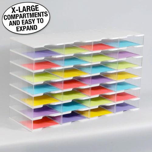 Ultimate Office TierDrop™ Desktop Organizer Document, Forms, Mail, and Classroom Sorter. 28 Extra Large, (4w x 7h), Crystal Clear Compartments with Optional Add-On Tiers for Easy Expansion - Lifetime Guarantee!