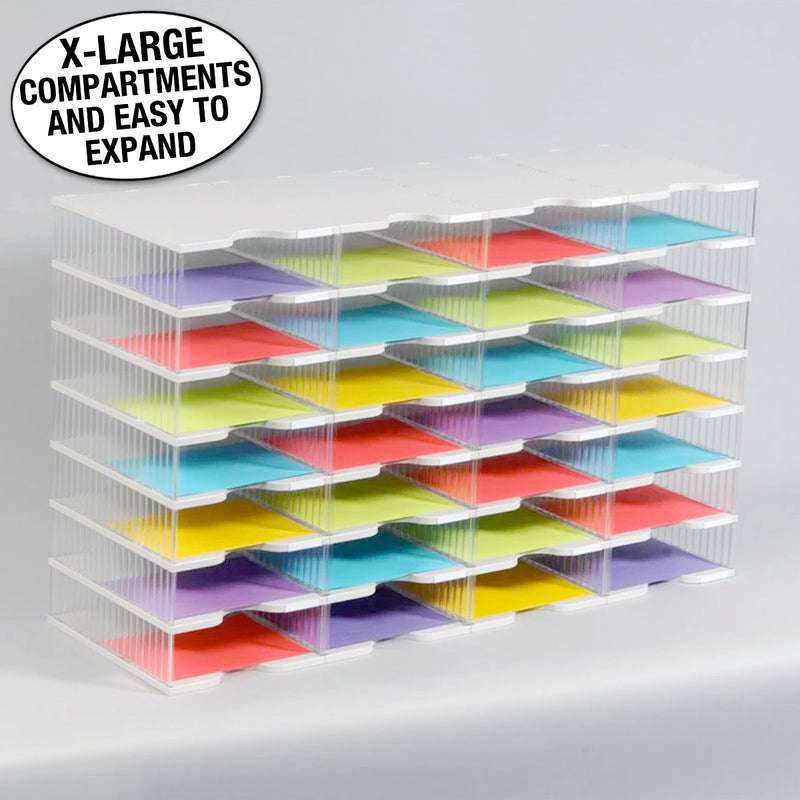 Ultimate Office TierDrop™ Desktop Organizer Document, Forms, Mail, and Classroom Sorter. 28 Extra Large, (4w x 7h), Crystal Clear Compartments with Optional Add-On Tiers for Easy Expansion - Lifetime Guarantee!