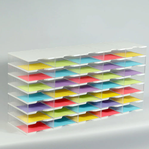 Ultimate Office TierDrop Crystal Clear Literature Organizer, Forms, Mail, Classroom Sorter. 35 Compartment (5w x 7h) With Optional Add-On Tiers for Easy Expansion ANYTIME