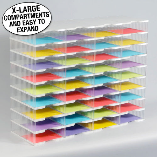 Ultimate Office TierDrop™ Desktop Organizer Document, Forms, Mail, and Classroom Sorter. 36 Extra Large, (4w x 9h), Crystal Clear Compartments with Optional Add-On Tiers for Easy Expansion - Lifetime Guarantee!