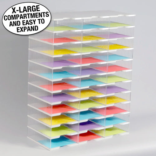 Ultimate Office TierDrop™ Desktop Organizer Document, Forms, Mail, and Classroom Sorter. 33 Extra Large, (3w x 11h), Crystal Clear Compartments with Optional Add-On Tiers for Easy Expansion - Lifetime Guarantee!