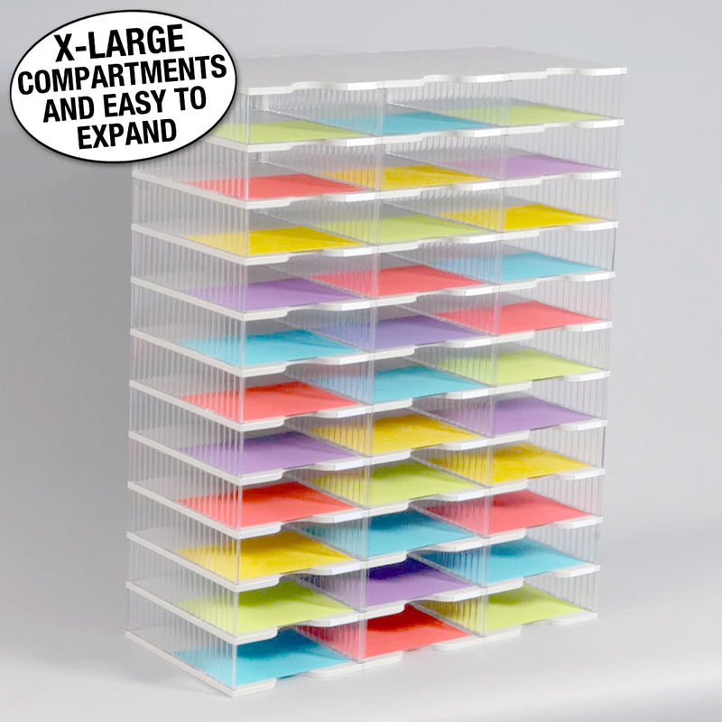 Ultimate Office TierDrop™ Desktop Organizer Document, Forms, Mail, and Classroom Sorter. 33 Extra Large, (3w x 11h), Crystal Clear Compartments with Optional Add-On Tiers for Easy Expansion - Lifetime Guarantee!