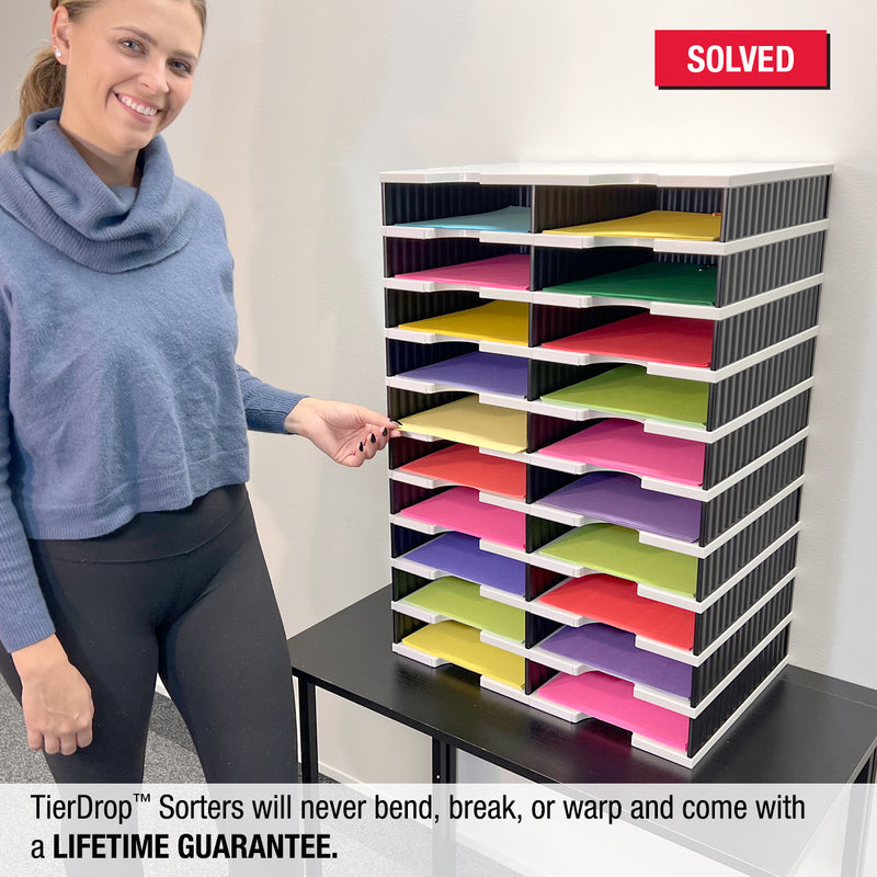 Ultimate Office TierDrop™ 20-Slot, 19"w Literature, Forms, Mail and Classroom Sorter