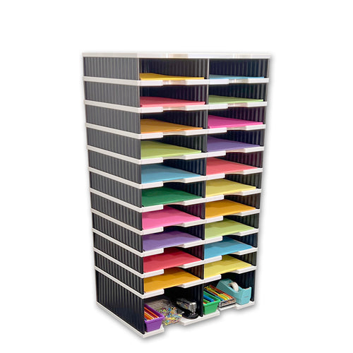 Ultimate Office TierDrop™ PLUS 20-Slot with Riser Storage Base, 19"w Literature, Forms, Mail and Classroom Sorter