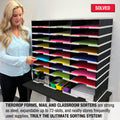 Ultimate Office TierDrop™ PLUS 24-Slot with Riser Storage Base, 28 ½"w Literature, Forms, Mail and Classroom Sorter