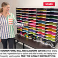Ultimate Office TierDrop™ PLUS 50-Slot with Riser Storage Base, 47-1/2" Literature, Forms, Mail and Classroom Sorter
