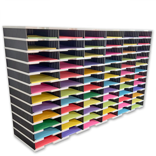 Ultimate Office TierDrop™ 72-Slot, 57"w Literature, Forms, Mail and Classroom Sorter