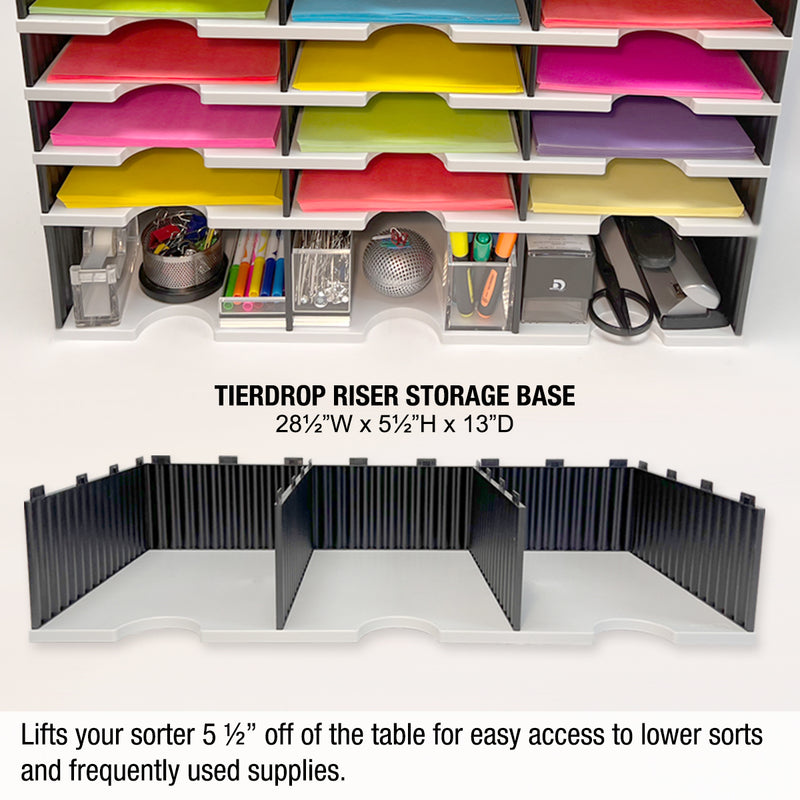 Ultimate Office TierDrop™ PLUS 30-Slot with Riser Storage Base, 28 ½"w Literature, Forms, Mail and Classroom Sorter