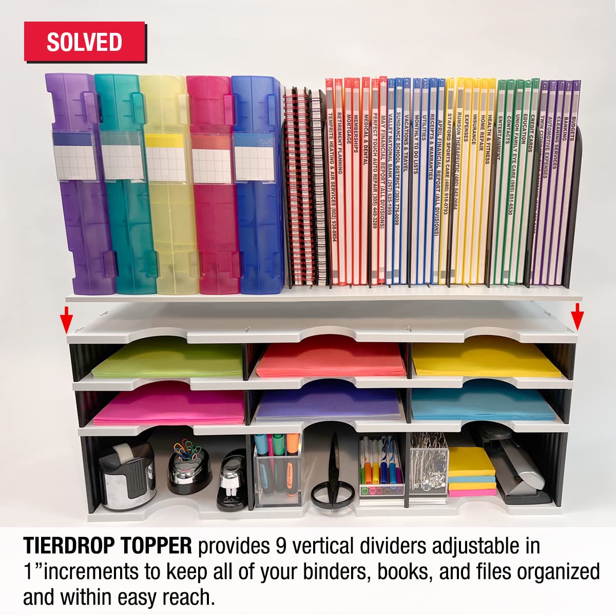 TierDrop Topper - Adjustable Vertical File
