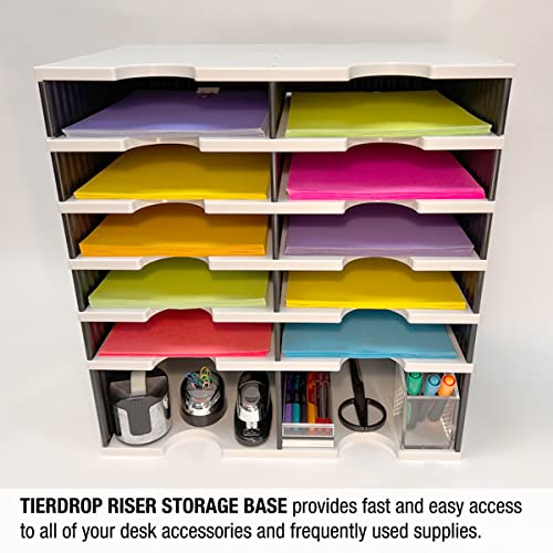 Ultimate Office TierDrop 2-Wide Riser Storage Base Lifts Your Sorter 5 Inches Off of The Work Surface for Easier Unobstructed Access to The Lower Compartments and Easy Access to Frequently Used Supplies