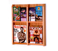 4 Magazine/8 Brochure Acrylic & Oak Wall Display