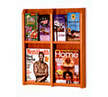 4 Magazine/8 Brochure Acrylic & Oak Wall Display