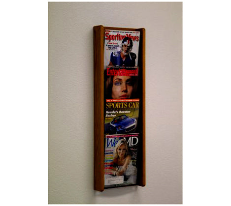 4 Pocket (4H) Acrylic & Oak Wall Display