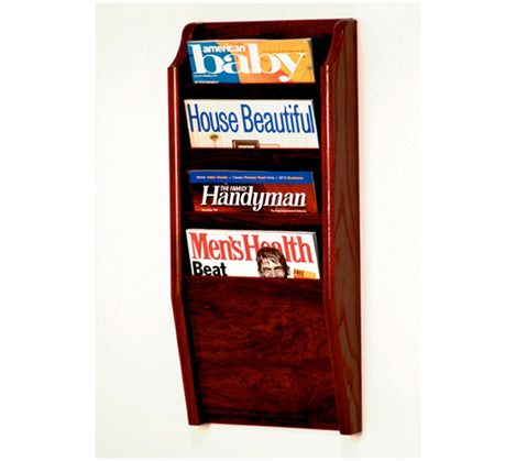 4 Pocket Wall Mount Magazine Rack