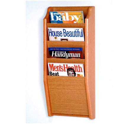 4 Pocket Wall Mount Magazine Rack