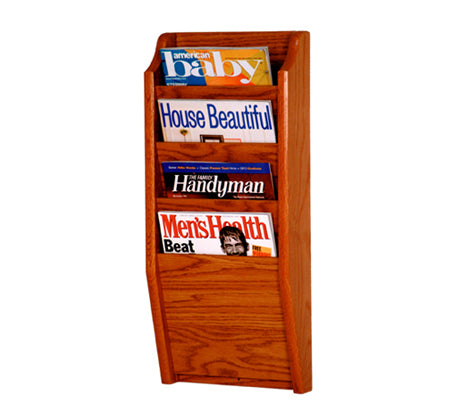 4 Pocket Wall Mount Magazine Rack