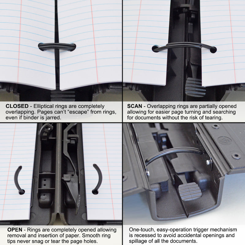 BestBuilt 2 1/4" Elliptical Ring Binder, Black