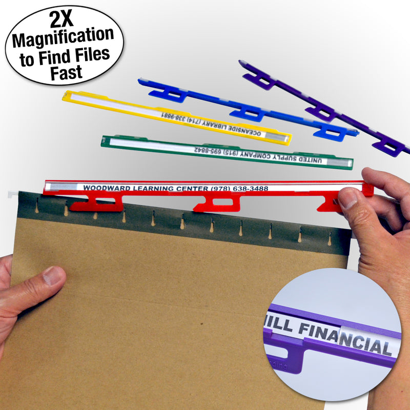 Ultimate Office MagniFile™ Hanging File Indexes Turn ANY Standard Hanging File Into a MagniFile to Find Your Files FAST! Set of 10 with 25 Index Strips.