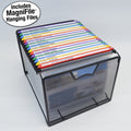Ultimate Office Mesh Hanging File Organizer complete with 5 (or 10 or 15), Black or Frost MagniFiles™ with Assorted Color Indexes