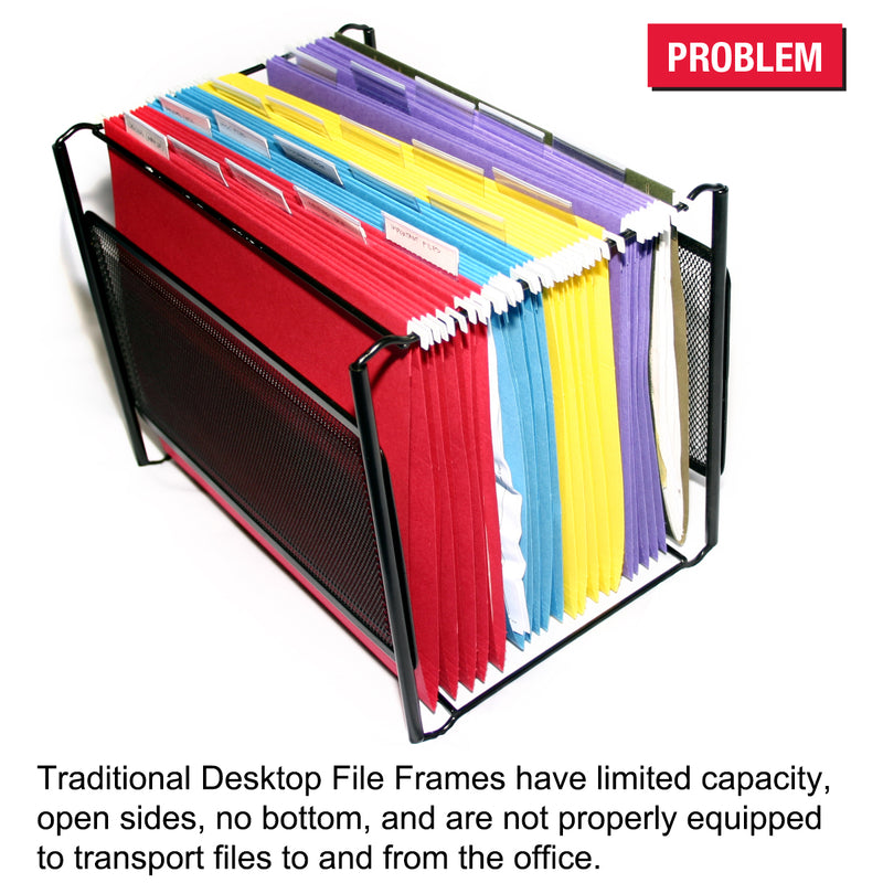 Ultimate Office Mini Mesh Desktop File Box Portable Project Organizer complete with 25 (or 50), 5th-Cut PocketFiles™