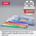 Ultimate Office MagniFile™ Clear Report Covers with 11" Magnified Sliding Bars to BIND AND INDEX Presentations Up to 65 Pages. Crystal-Clear Covers Feature Back Cover Pocket for Loose Sheets & Business Cards (Set of 5)