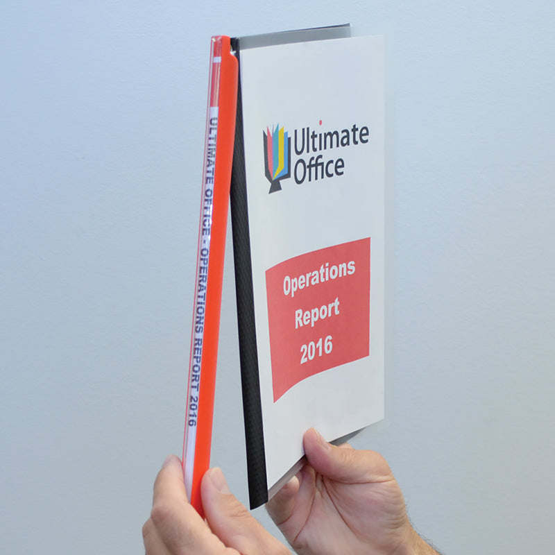 Ultimate Office MagniFile™ Clear Front Report Covers With 11" Magnified Swing Clamp Spine and Thick Poly Backs. BIND AND INDEX Up To 65 Pages for Reports and Presentations That STAND OUT! (Set of 5)