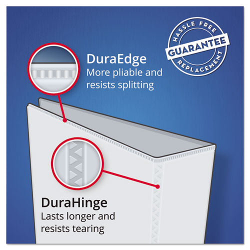Heavy-Duty, Non-Stick, 3 Slant Ring View Binder w/Durahinge, Letter Size