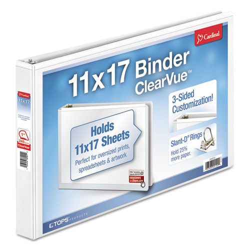 ClearVue Non-Stick Slant D-Ring Binder, Ledger Size