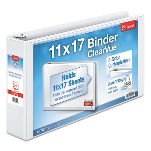 ClearVue Non-Stick Slant D-Ring Binder, Ledger Size