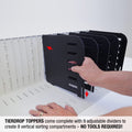 Ultimate Office TierDrop Topper 8 Slot Vertical File Organizer and Sorter with 9 Dividers That Adjust in 1 inch Increments. Converts into a Hanging File Folder Organizer with Included Rail Adapters