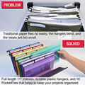 Ultimate Office MagniFile™ Hanging File Folders V-Bottom Letter Size, Set of 5 Assorted Color Magnified Indexes PLUS 18 Removable PocketFile™ Clear Poly Interior Document Folders with 3rd Cut Tabs