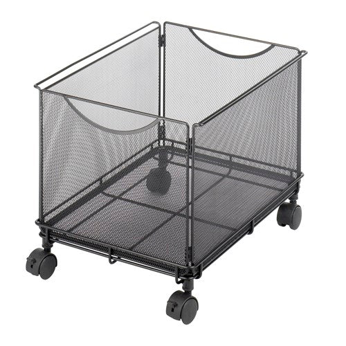 Under Desk Mobile Hanging File Cube, 13 1/2"w x 13"h x 16 3/4"d, Black
