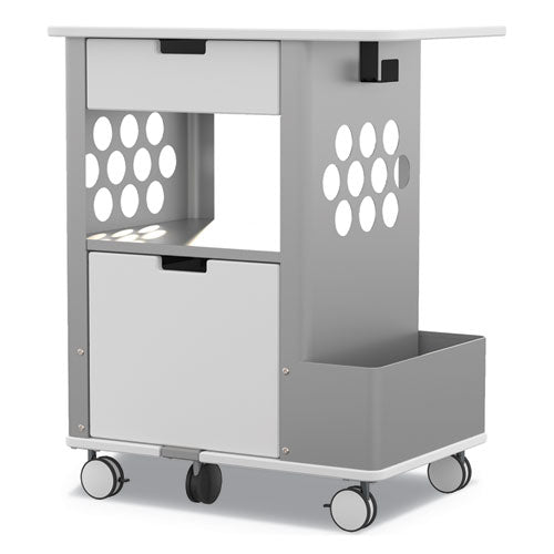 Multi-Purpose Mobile Storage Cart, 28"w x 33 1/2"h x 20"d, White