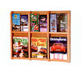 6 Magazine/12 Brochure Acrylic & Oak Wall Display